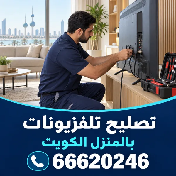 توصيل كوابل HDMI والكهرباء خلف شاشة تلفزيون في الكويت